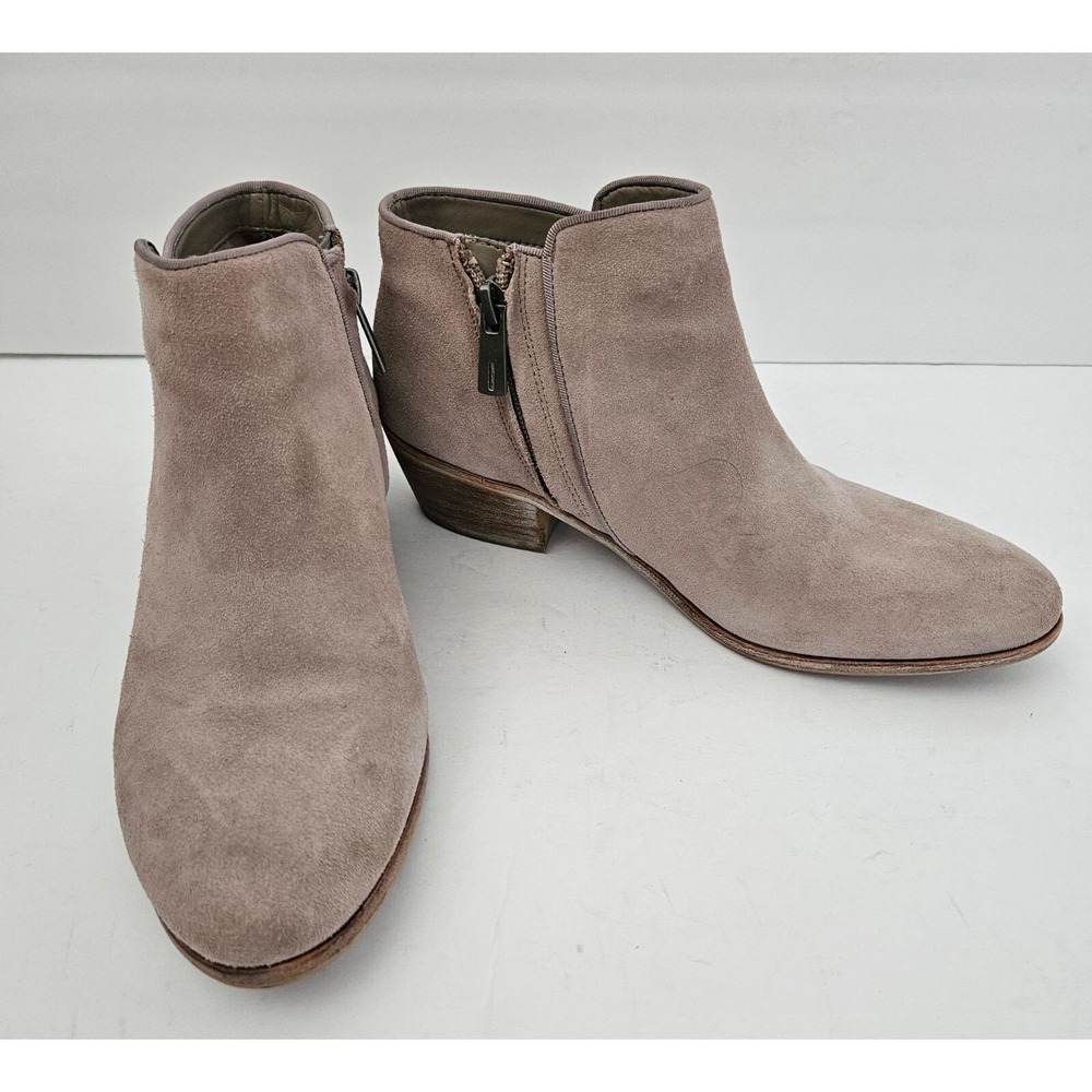 Sam Edelman Woman Size 6.5 "Petty 2" Tan Suede Ankle boot Zip 1.5" Heel Western